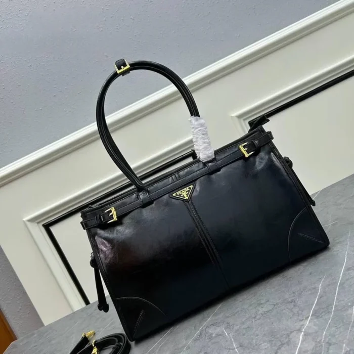 Prada Travertine XL Leather Bag - Image 2